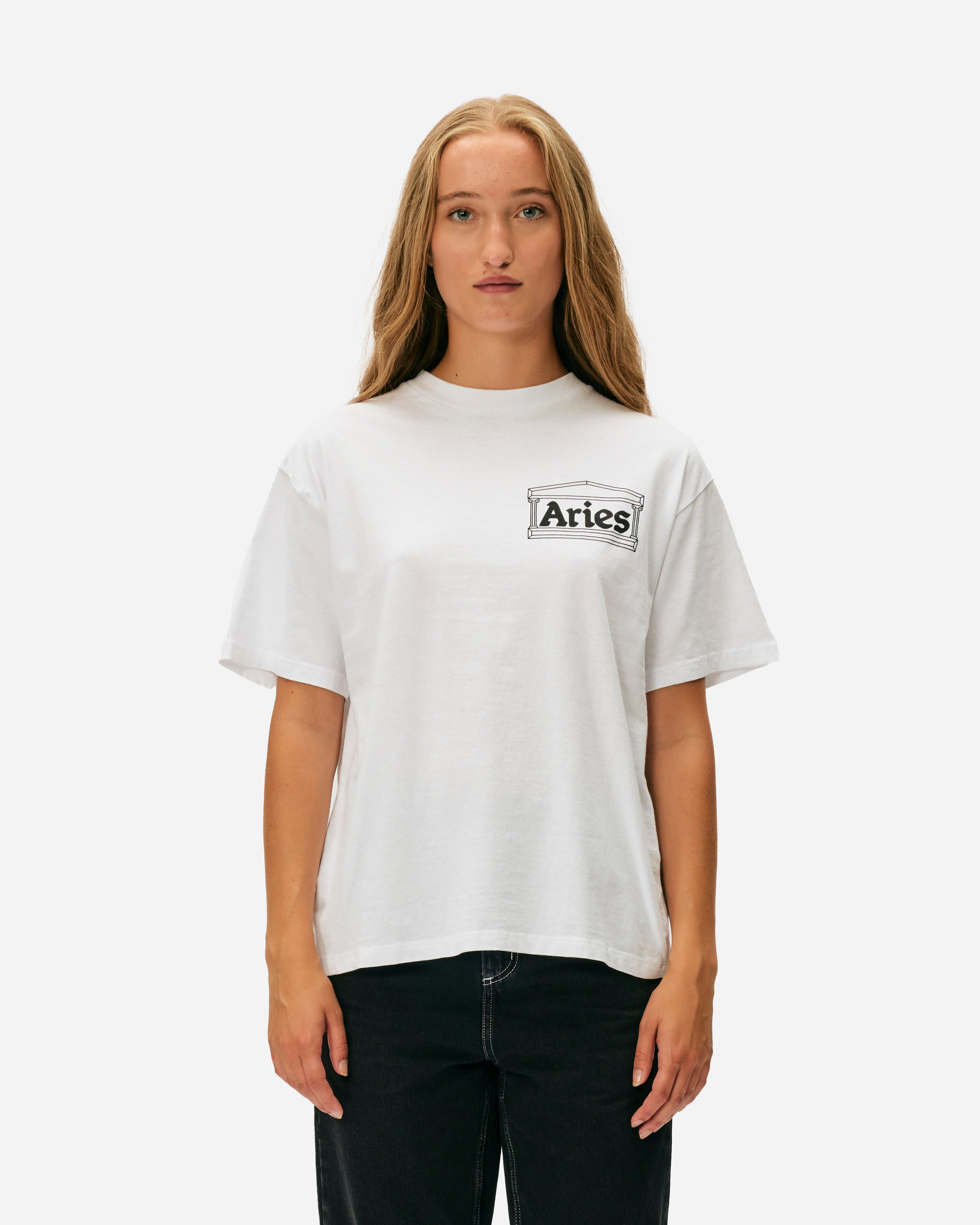 ARIES Temple Kurzarm-T-Shirt White AR6000001-WHT