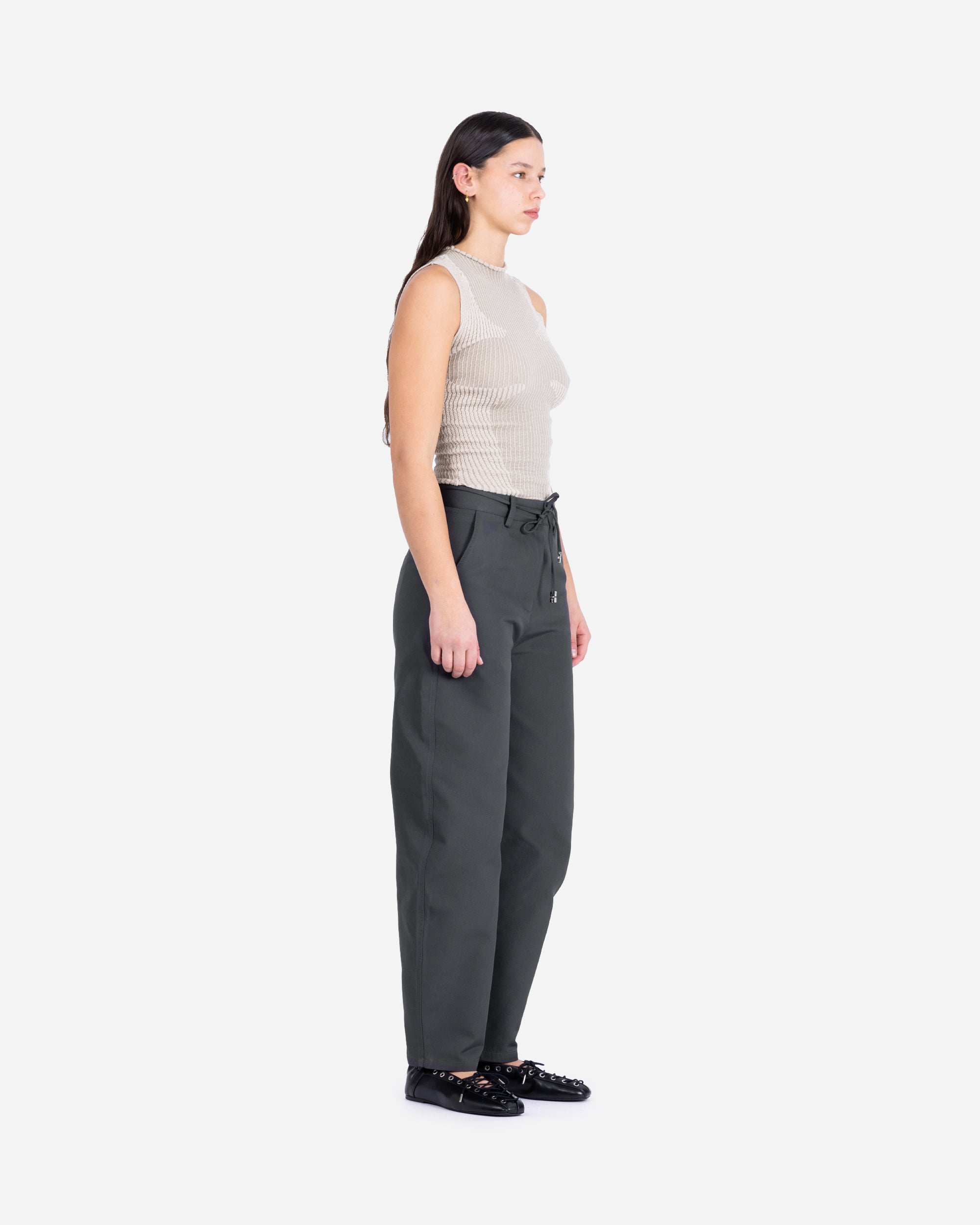 GANNI Heavy Twill Curved Pants Phantom W0238