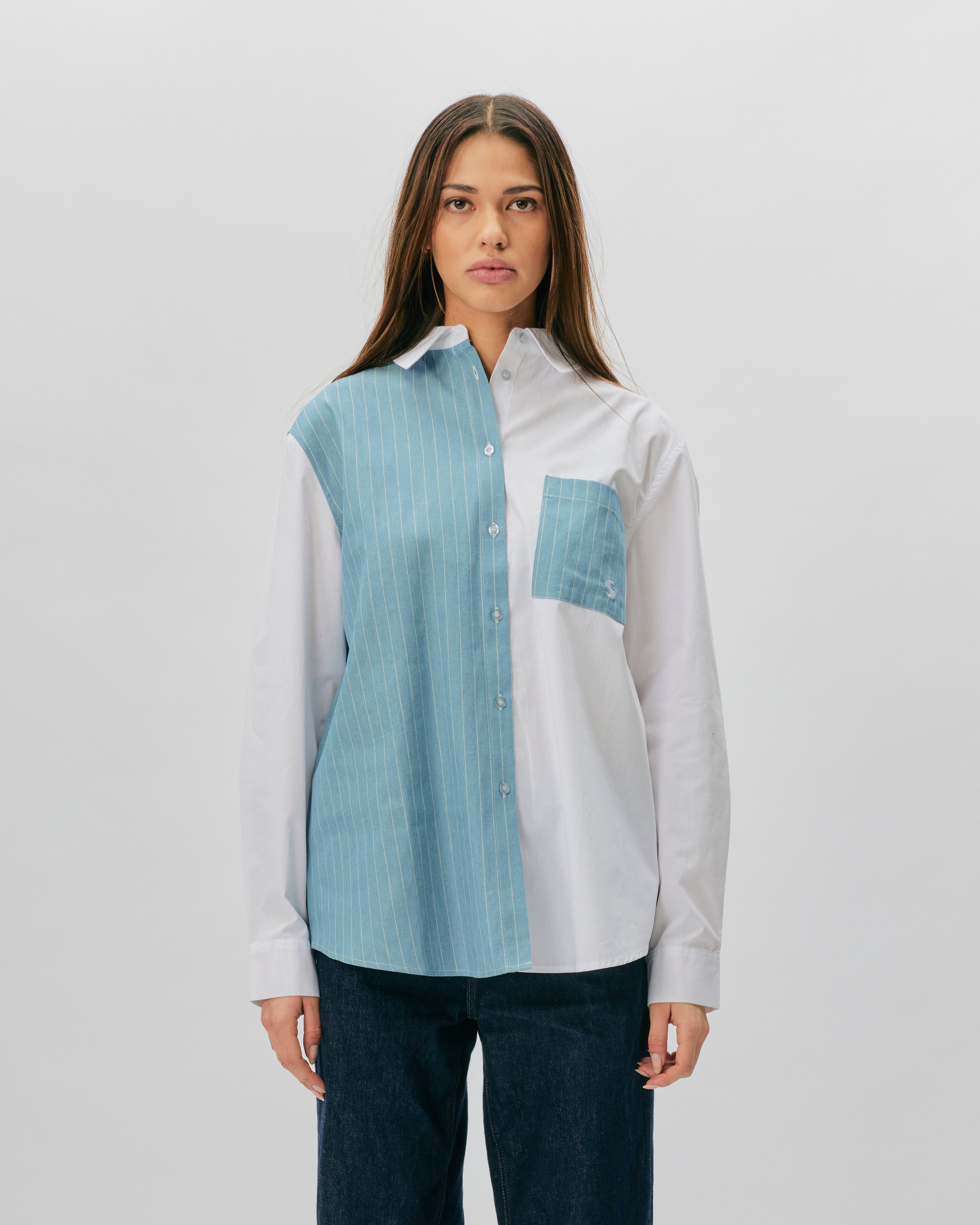 OpéraSPORT Vago Unisex Skjorte WHITE/BLUE M5ED15-WHT/BLUE