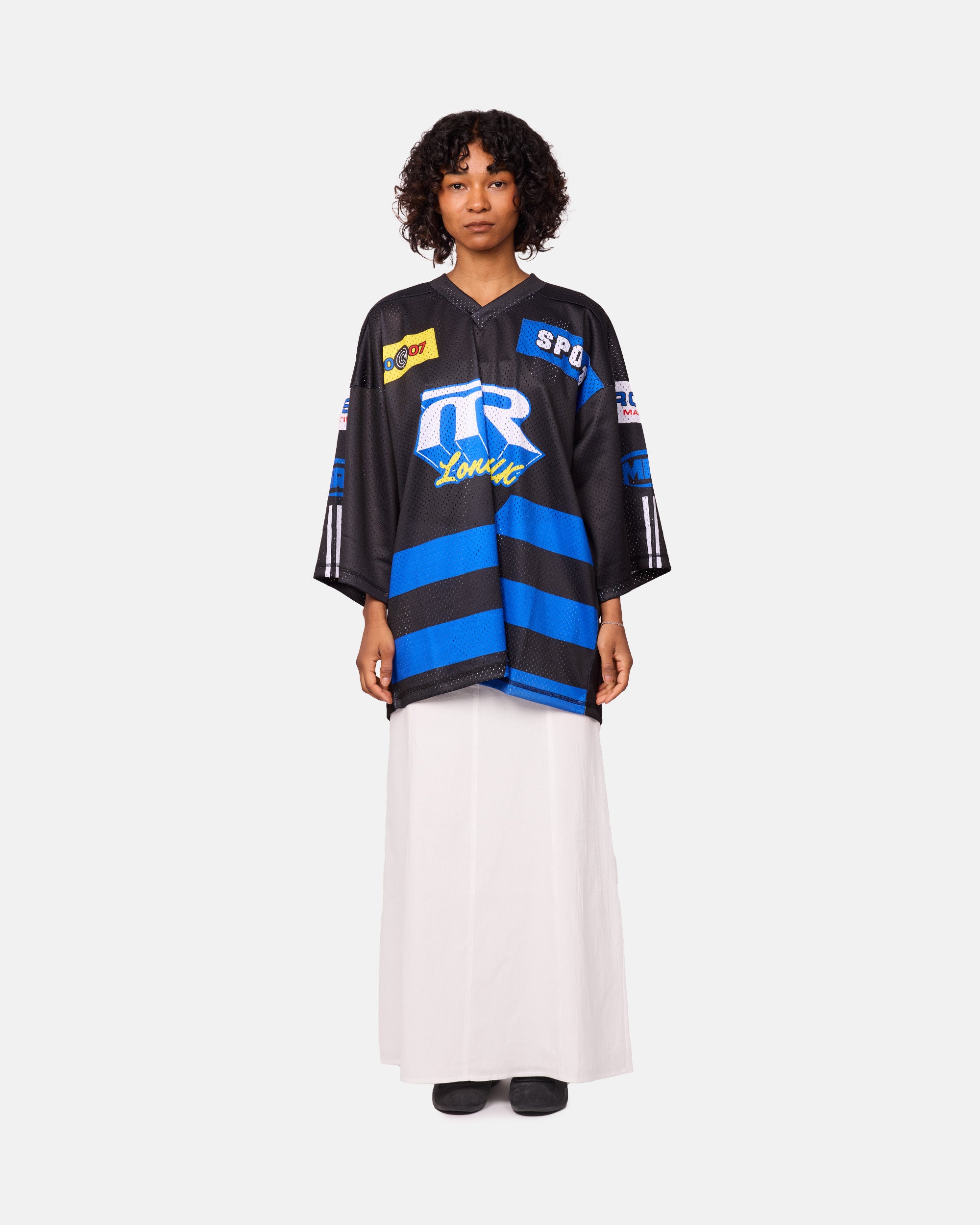 Martine Rose Oversized Football Top BLACK 129JT10001