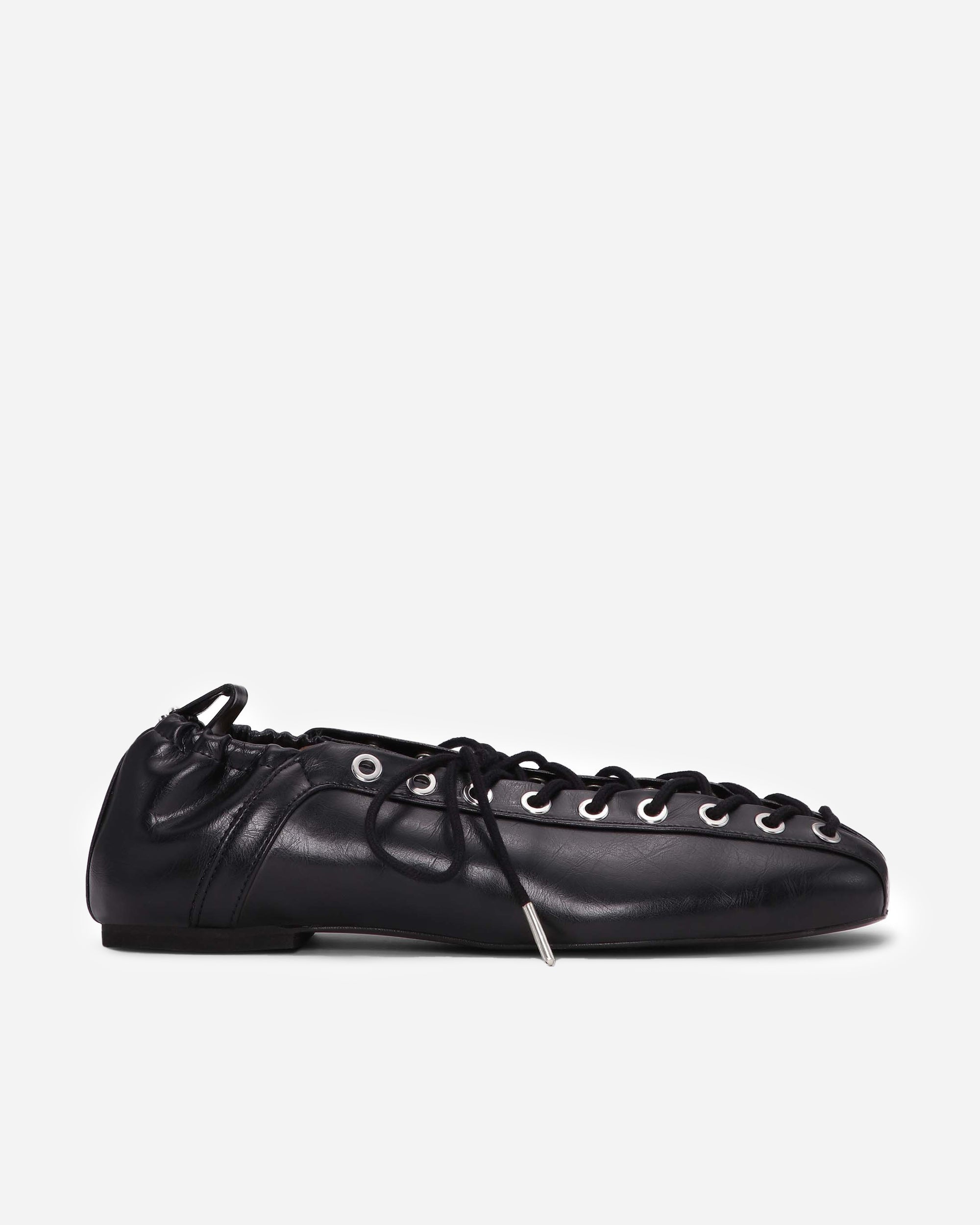 GANNI Ballerina med snørebånd Black S2914