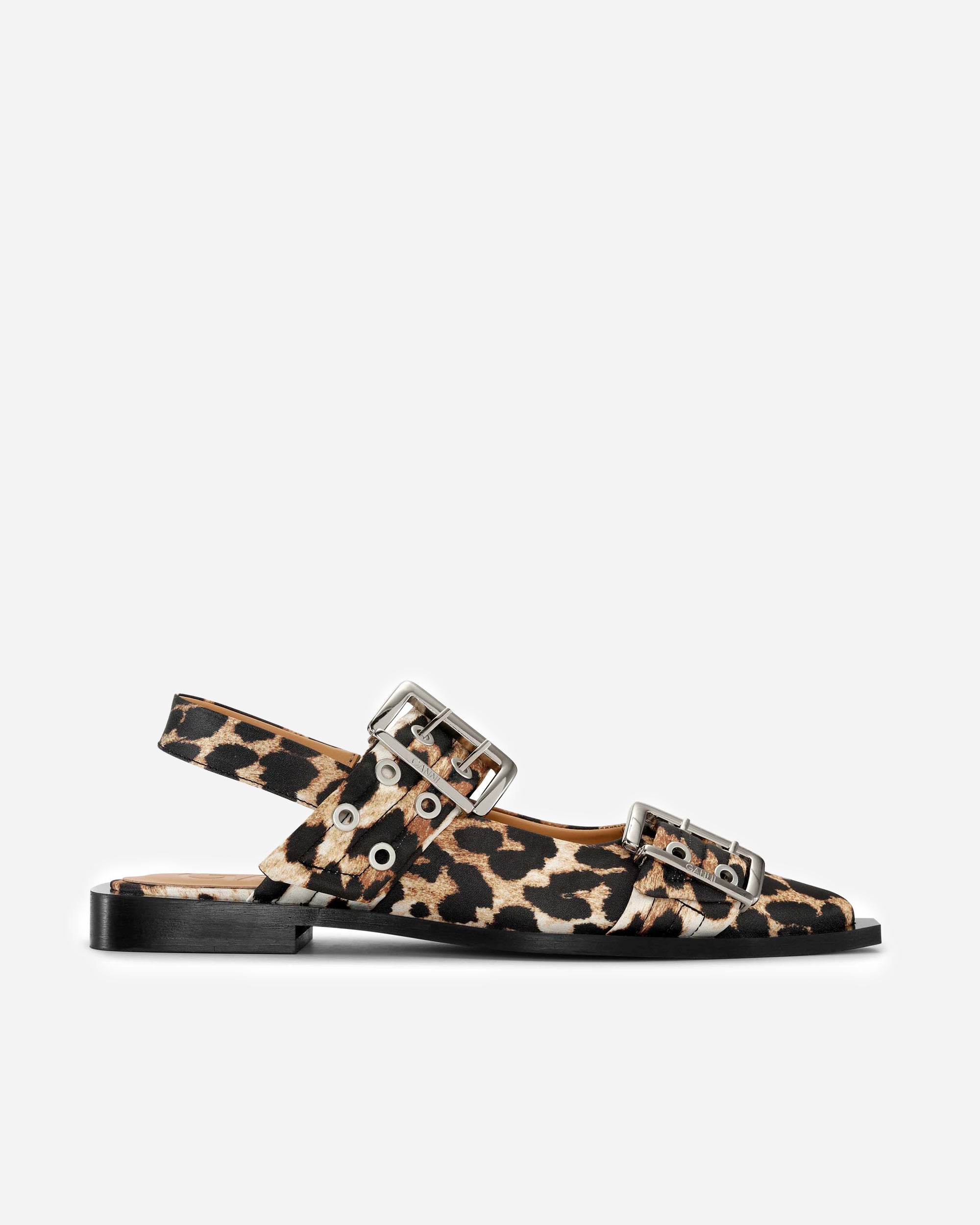 GANNI Feminine Buckle Ballerina Leopard S2947