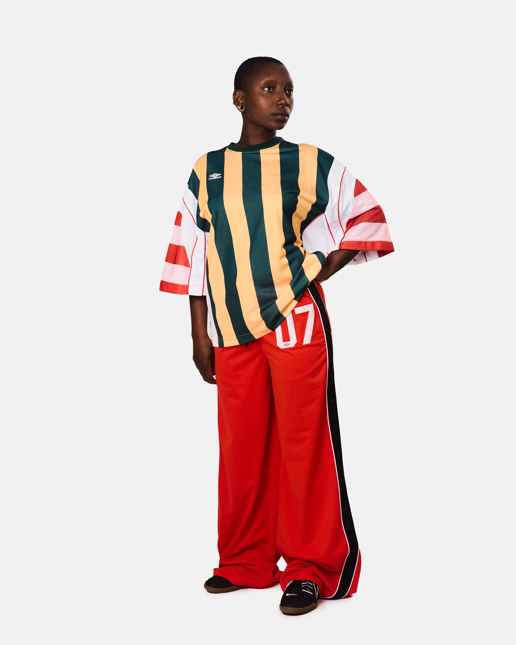 STINE GOYA Stine Goya x UMBRO Jersey Snap Tee Multi Stripes SG-EX25-T089-2426