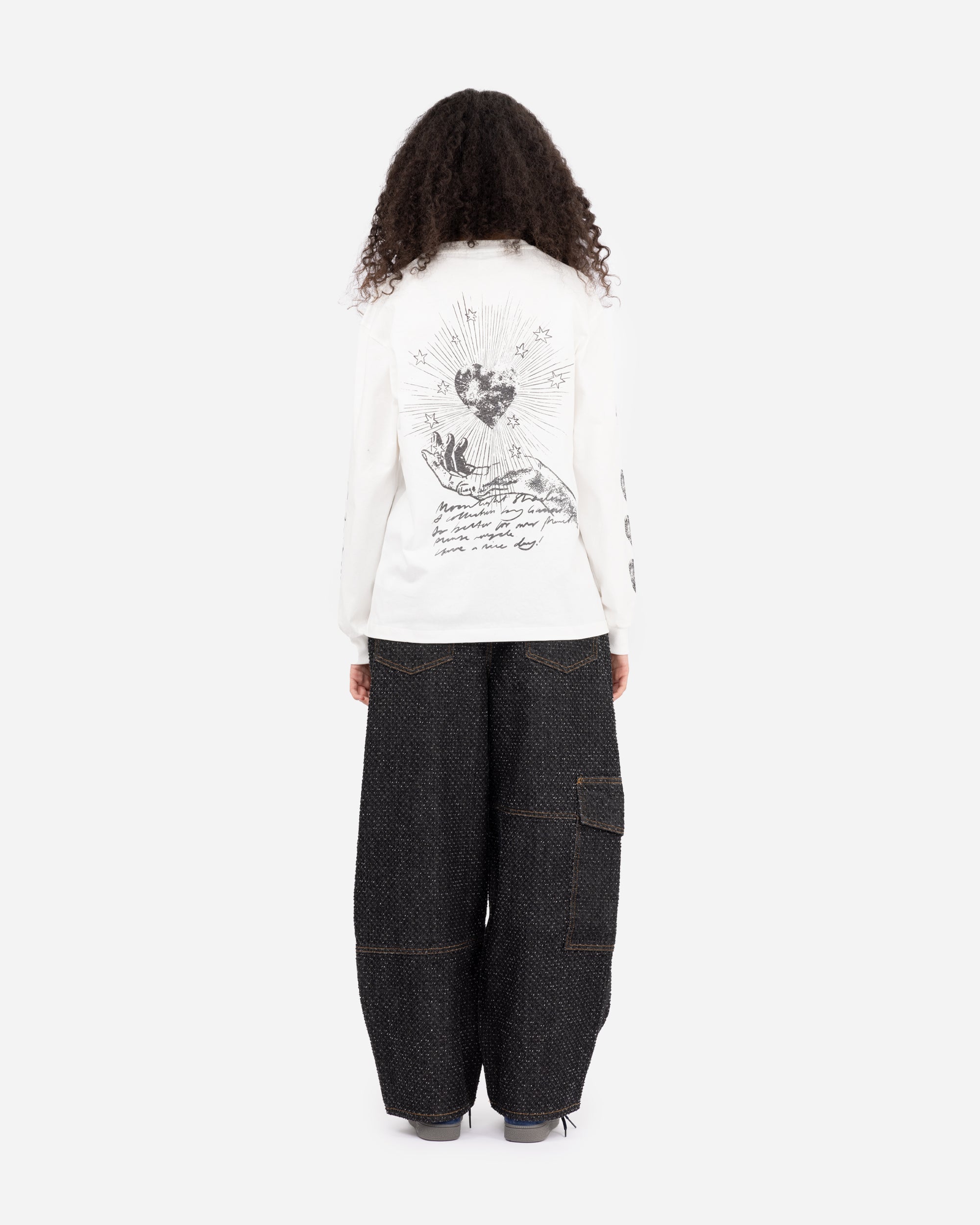 GANNI Future Heavy Jersey Moon Long Sleeve T-shirt Egret T4064
